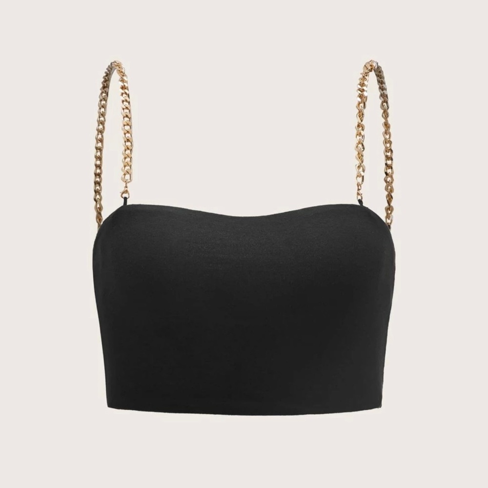 Chain strap cropped cami